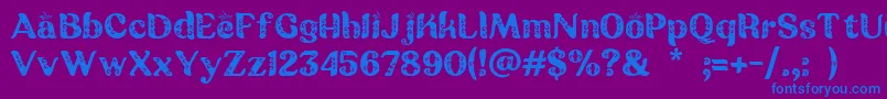 Batik Ganasan Font – Blue Fonts on Purple Background