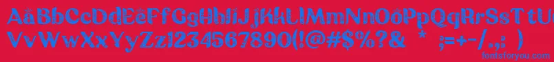 フォントBatik Ganasan – 赤い背景に青い文字