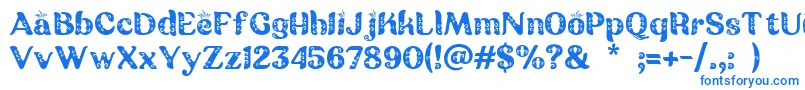 Fonte Batik Ganasan – fontes azuis em um fundo branco
