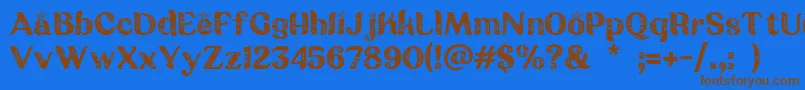 Batik Ganasan Font – Brown Fonts on Blue Background