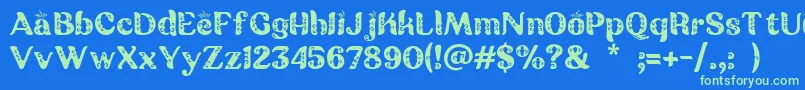 More about Batik Ganasan Font Batik Ganasan Font – Green Fonts on Blue Background
