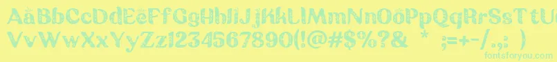 Batik Ganasan Font – Green Fonts on Yellow Background