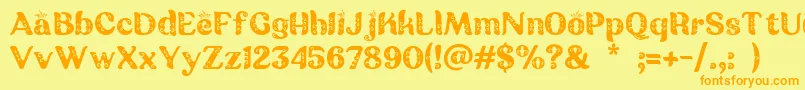 Batik Ganasan Font – Orange Fonts on Yellow Background