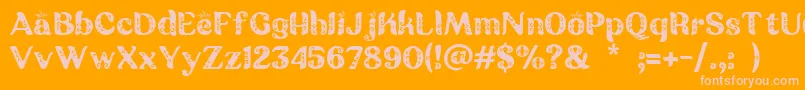 Batik Ganasan-Schriftart – Rosa Schriften auf orangefarbenem Hintergrund