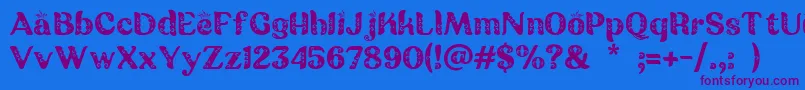 Batik Ganasan-fontti – violetit fontit sinisellä taustalla