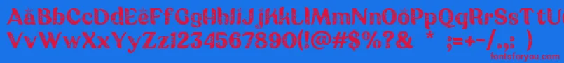 Batik Ganasan Font – Red Fonts on Blue Background