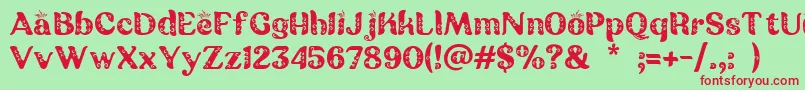 Batik Ganasan Font – Red Fonts on Green Background