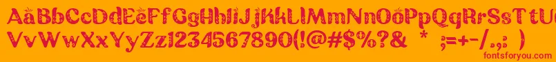 Batik Ganasan Font – Red Fonts on Orange Background