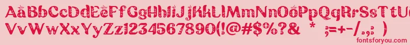 Batik Ganasan Font – Red Fonts on Pink Background
