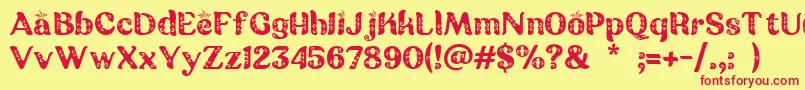 Batik Ganasan Font – Red Fonts on Yellow Background