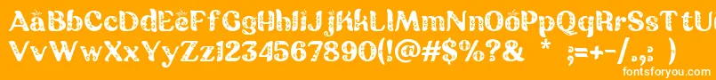 Czcionka Batik Ganasan – białe czcionki na pomarańczowym tle