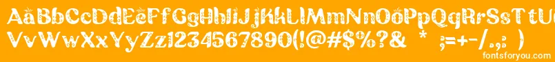 Weitere Informationen zur Batik Ganasan-Schriftart Batik Ganasan-Schriftart – Weiße Schriften auf orangefarbenem Hintergrund