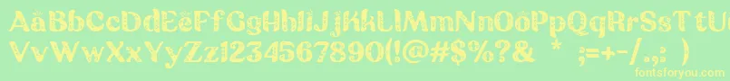 Batik Ganasan Font – Yellow Fonts on Green Background