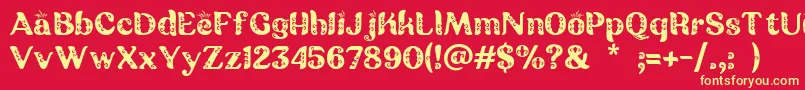 Batik Ganasan Font – Yellow Fonts on Red Background