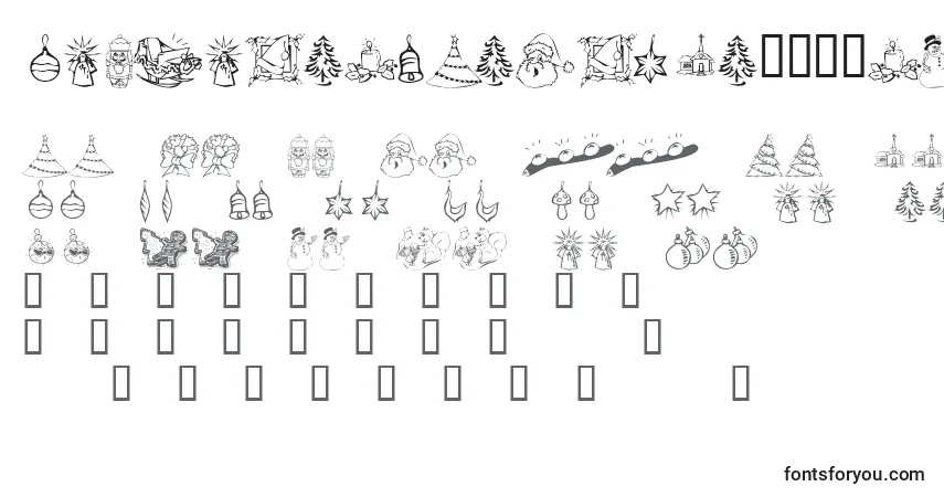 Czcionka KrChristmasDings2004Two – alfabet, cyfry, specjalne znaki