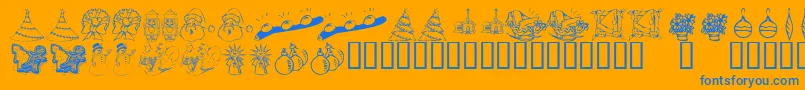 KrChristmasDings2004Two Font – Blue Fonts on Orange Background