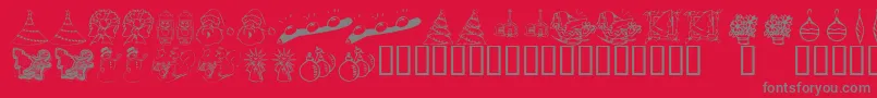 KrChristmasDings2004Two-Schriftart – Graue Schriften auf rotem Hintergrund