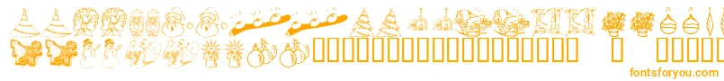 KrChristmasDings2004Two Font – Orange Fonts on White Background