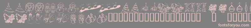 KrChristmasDings2004Two Font – Pink Fonts on Gray Background