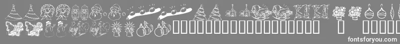 KrChristmasDings2004Two Font – White Fonts on Gray Background