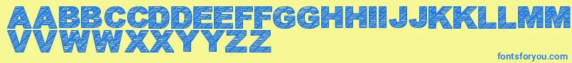 BatikFont1 Font – Blue Fonts on Yellow Background