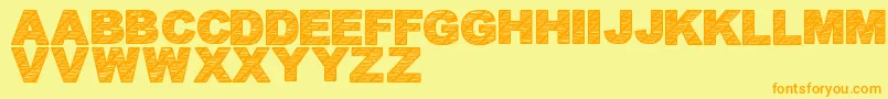 フォントBatikFont1 – オレンジの文字が黄色の背景にあります。