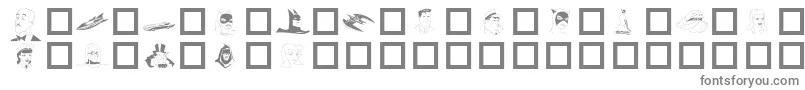 フォントBATMAN   – 白い背景に灰色の文字