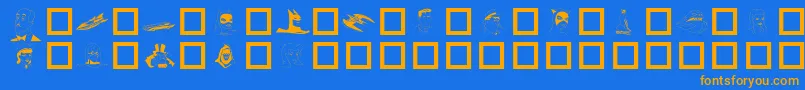 BATMAN Font – Orange Fonts on Blue Background