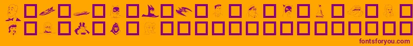 フォントBATMAN – オレンジの背景に紫のフォント