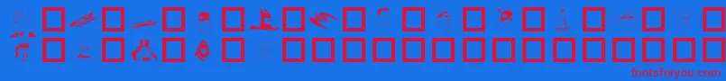 BATMAN-fontti – punaiset fontit sinisellä taustalla