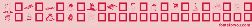 BATMAN-Schriftart – Rote Schriften auf rosa Hintergrund
