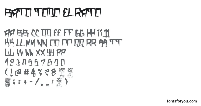 Czcionka Bato todo el Rato – alfabet, cyfry, specjalne znaki