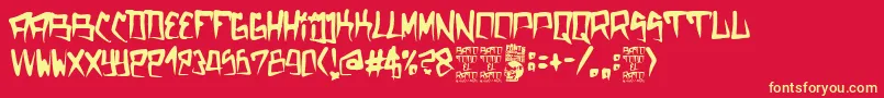 Bato todo el Rato Font – Yellow Fonts on Red Background