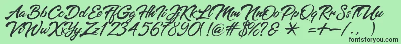 batoshi Font – Black Fonts on Green Background