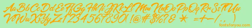 batoshi Font – Orange Fonts on Green Background