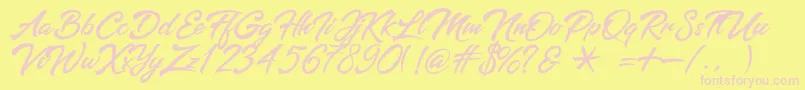 batoshi Font – Pink Fonts on Yellow Background