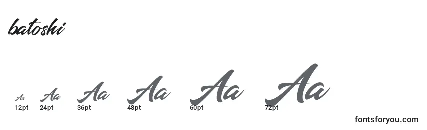 Batoshi Font Sizes