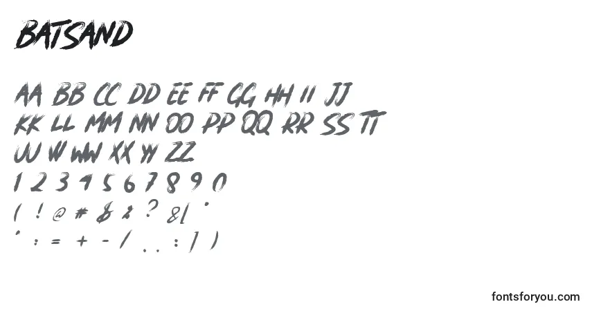 Schriftart Batsand – Alphabet, Zahlen, spezielle Symbole