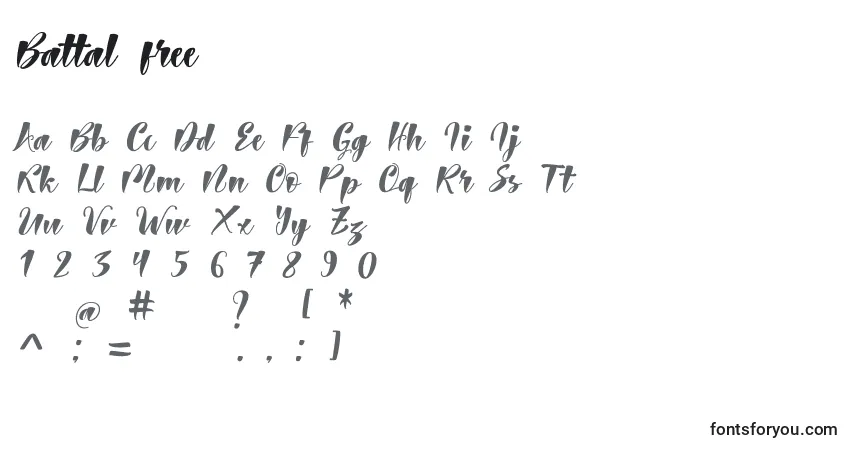 Шрифт Battal free – алфавит, цифры, специальные символы