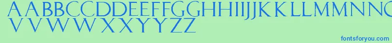 Шрифт Lucapaciolirough – синие шрифты на зелёном фоне