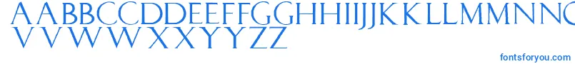 Lucapaciolirough-fontti – siniset fontit valkoisella taustalla