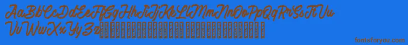 Battams Font – Brown Fonts on Blue Background