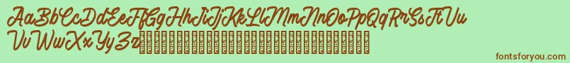 Battams Font – Brown Fonts on Green Background
