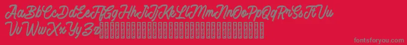 Battams Font – Gray Fonts on Red Background