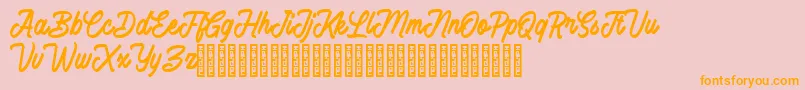 Battams Font – Orange Fonts on Pink Background