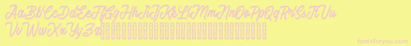 Battams Font – Pink Fonts on Yellow Background