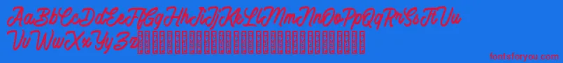 Battams Font – Red Fonts on Blue Background