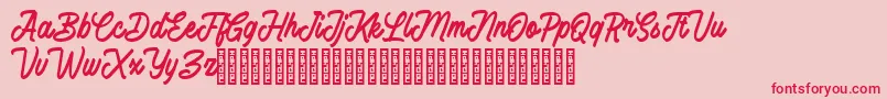 Battams Font – Red Fonts on Pink Background