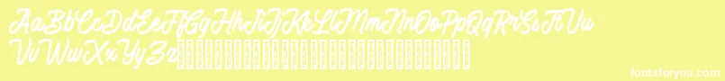 Battams Font – White Fonts on Yellow Background