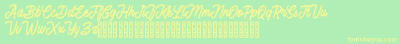 Battams Font – Yellow Fonts on Green Background